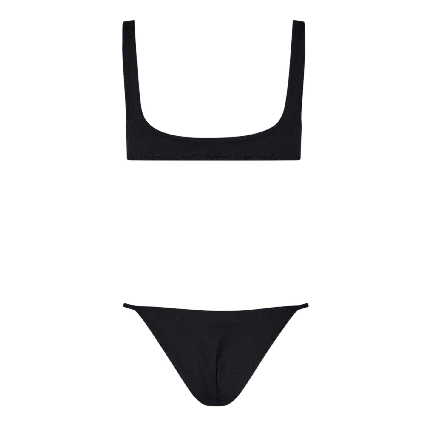 Black-White - Back - Off White Womens-Ladies Graphic Print Square Neck Bikini Set