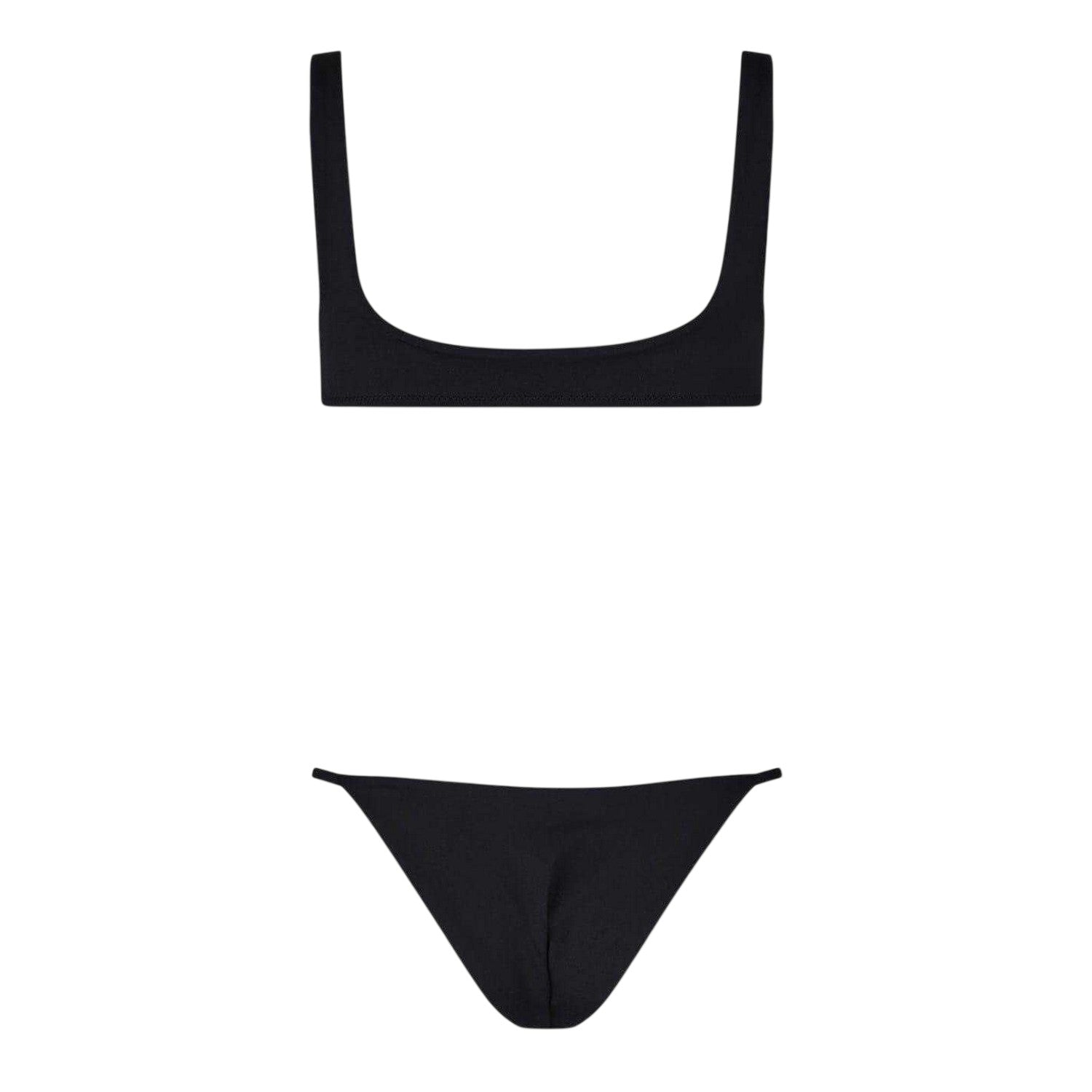 Black-White - Back - Off White Womens-Ladies Graphic Print Square Neck Bikini Set
