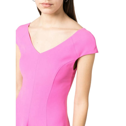 Pink - Side - Emporio Armani EA7 Womens-Ladies Cut-Out Back Midi Dress