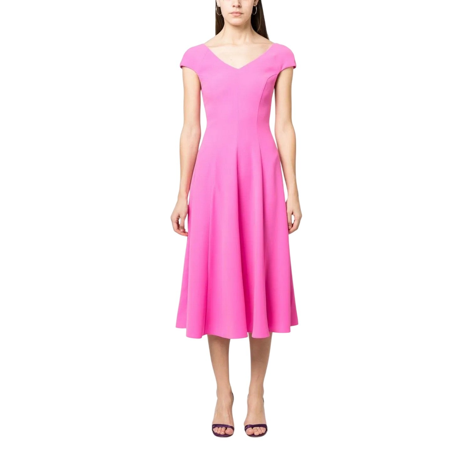 Pink - Lifestyle - Emporio Armani EA7 Womens-Ladies Cut-Out Back Midi Dress