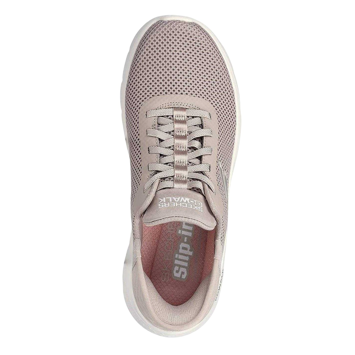 Taupe - Side - Skechers Womens-Ladies Go Walk Flex Grand Entry Slip-In Walking Shoes