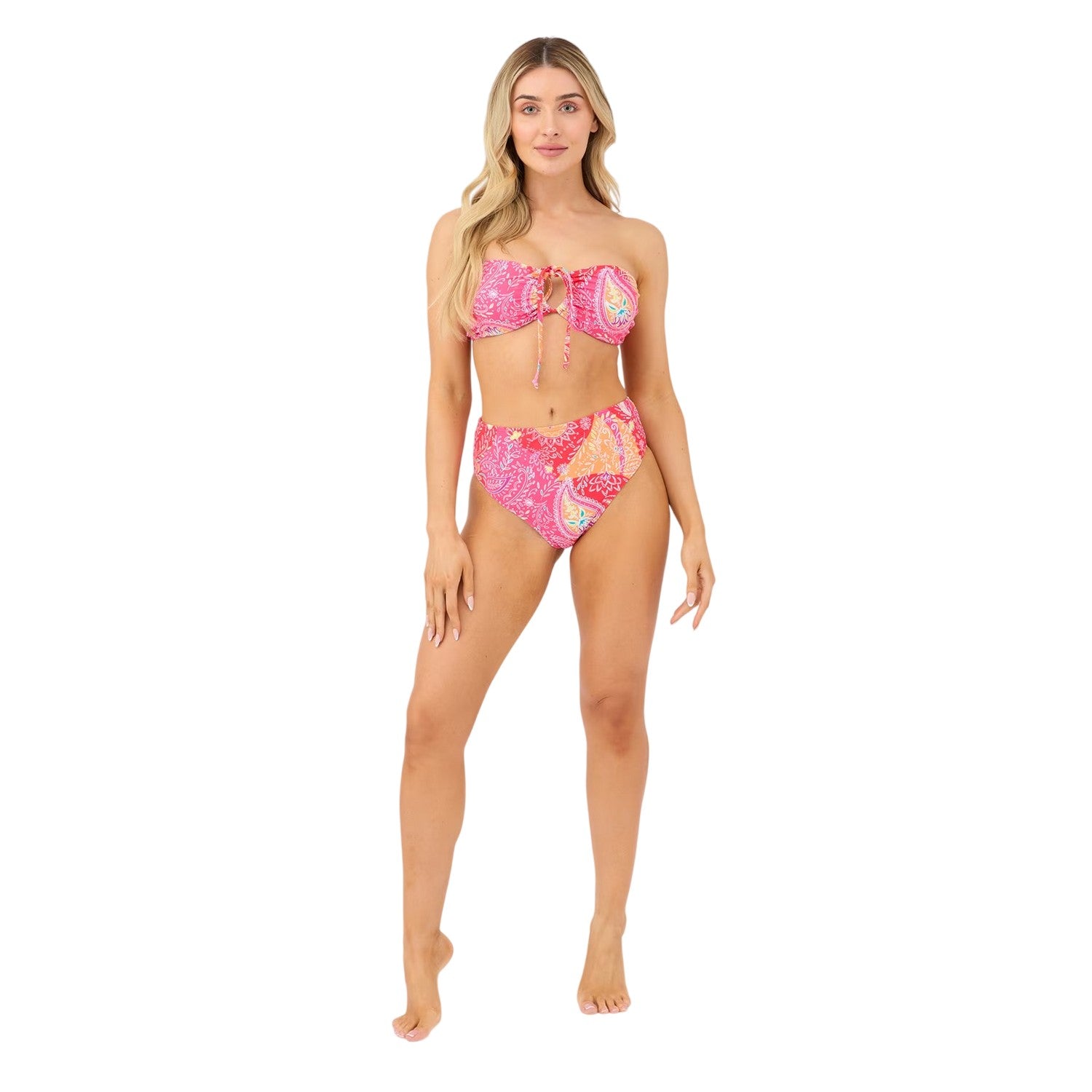 Multicoloured - Lifestyle - Be You Womens-Ladies Tie Detail Bandeau Two-Piece Swimsuit