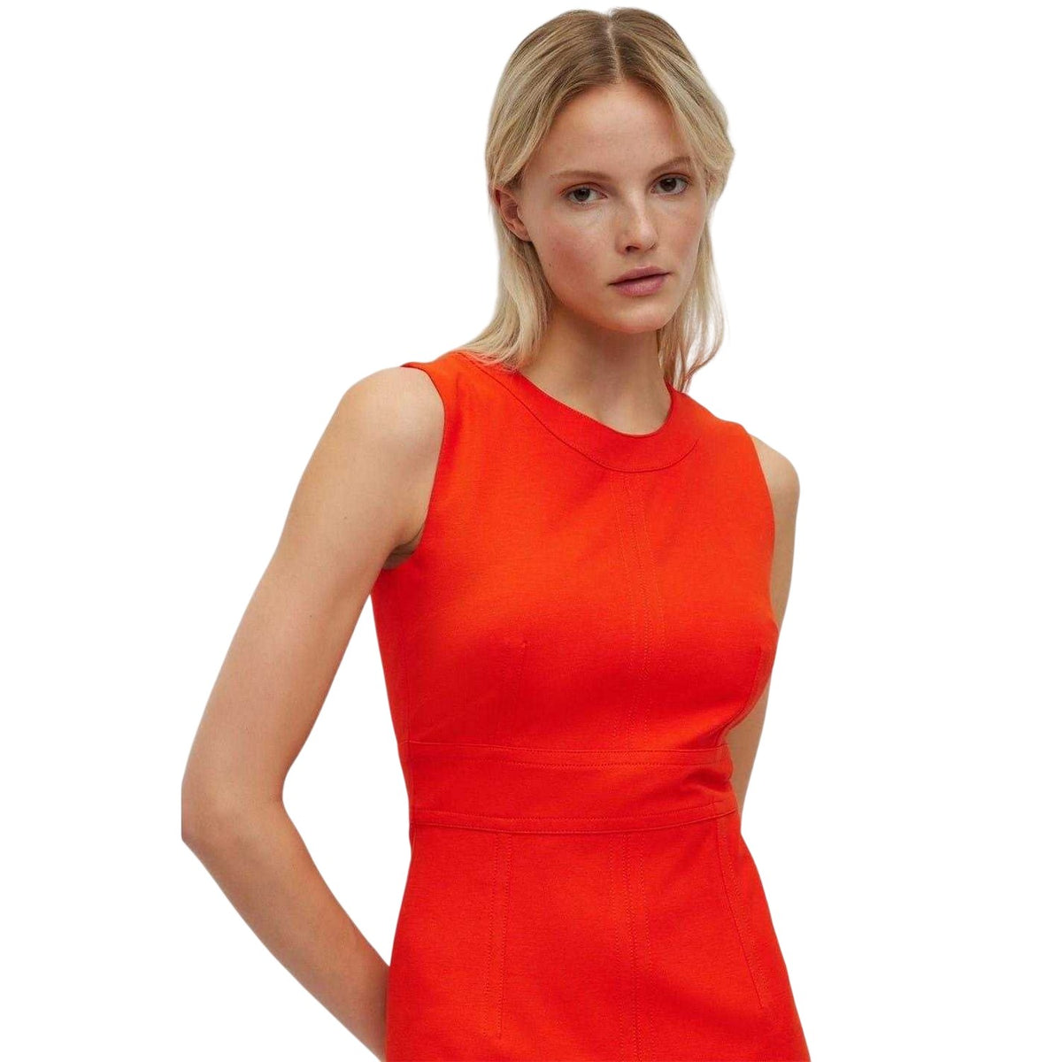 Bright Orange - Side - Boss Womens-Ladies Dirula Crew Neck Dress