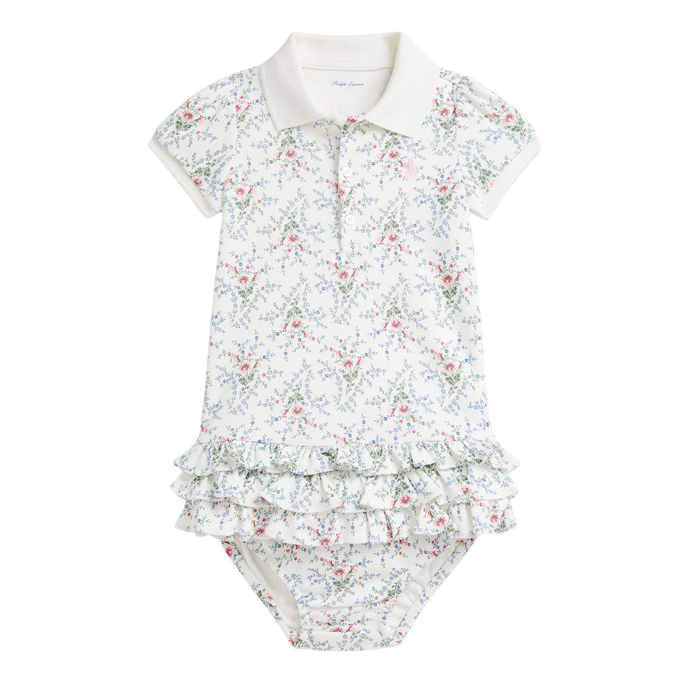 Floral Floral - Front - Ralph Lauren Baby Girls Cotton Relaxed Fit Polo Shirt Dress