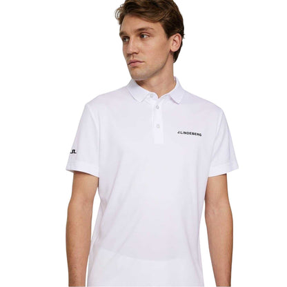 White - Side - J.Lindeberg Mens Bridge Bridge Regular Polo Shirt