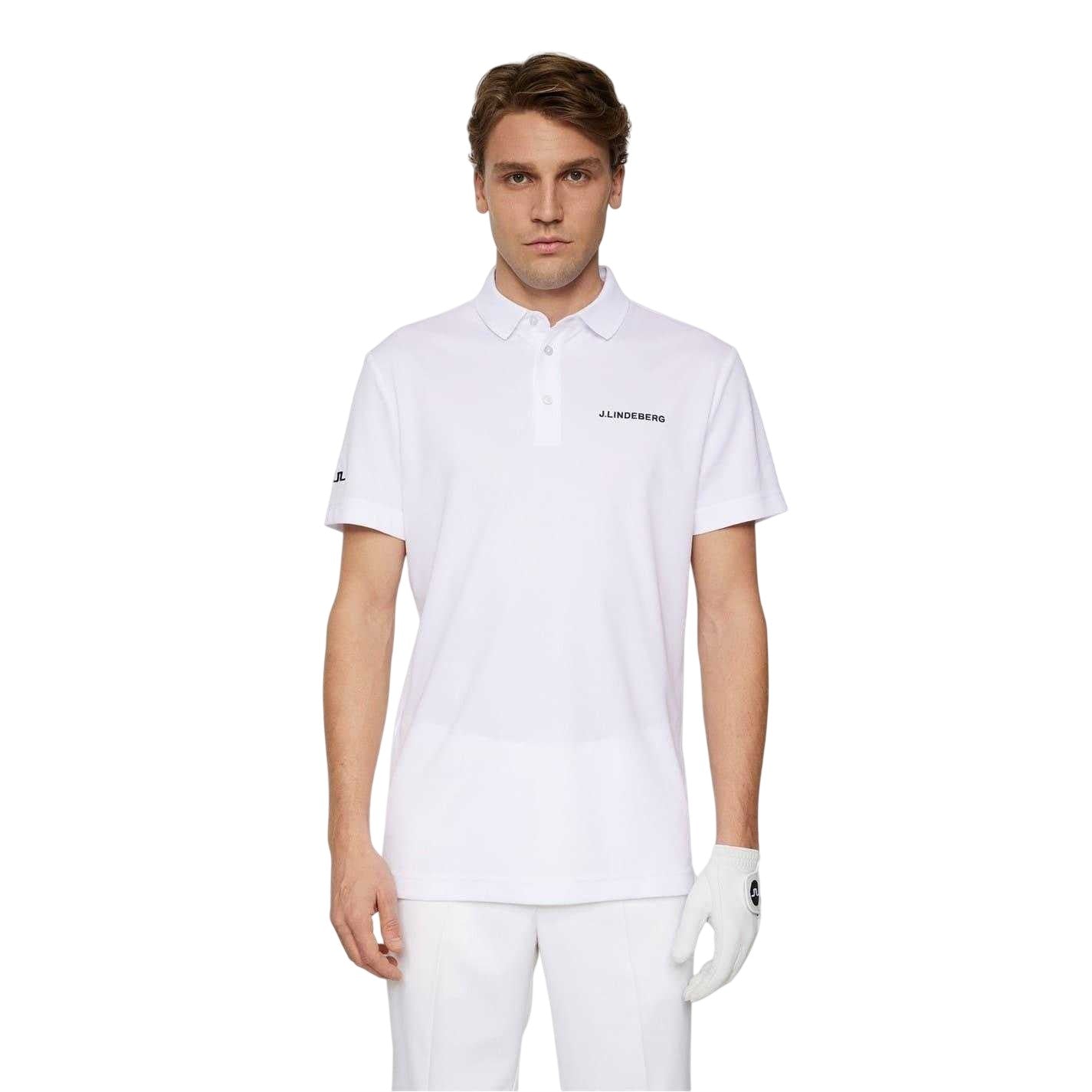 White - Lifestyle - J.Lindeberg Mens Bridge Bridge Regular Polo Shirt