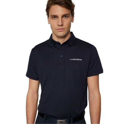 Navy - Side - J.Lindeberg Mens Bridge Bridge Regular Polo Shirt