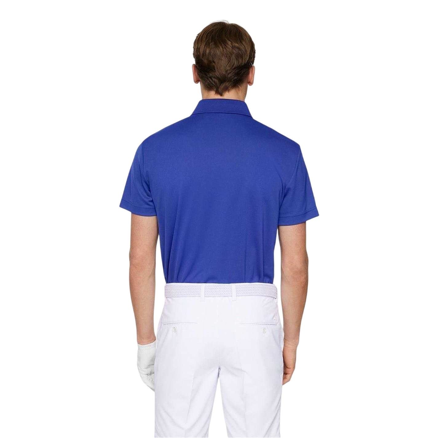 Clematis Blue - Back - J.Lindeberg Mens Bridge Bridge Regular Polo Shirt