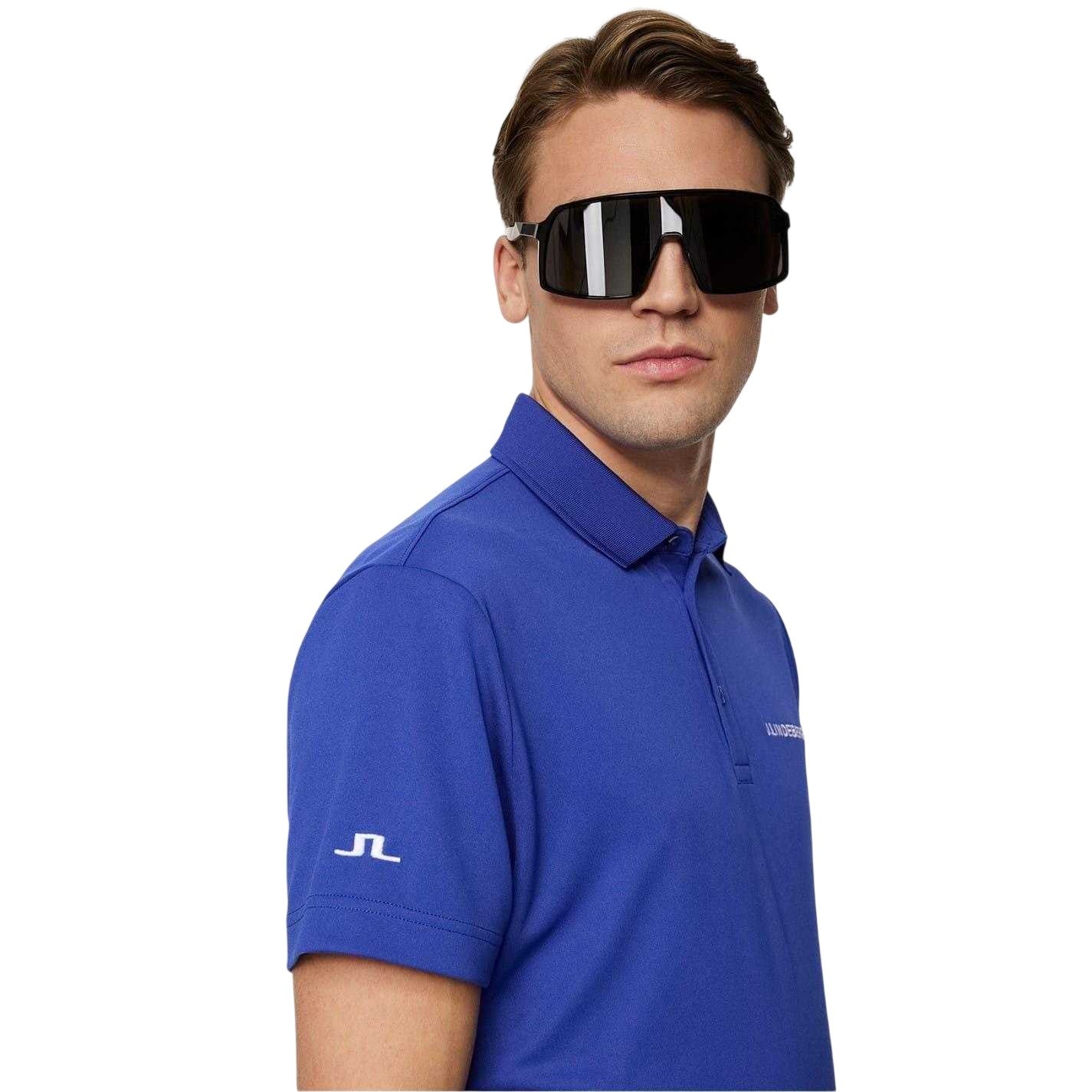 Clematis Blue - Side - J.Lindeberg Mens Bridge Bridge Regular Polo Shirt