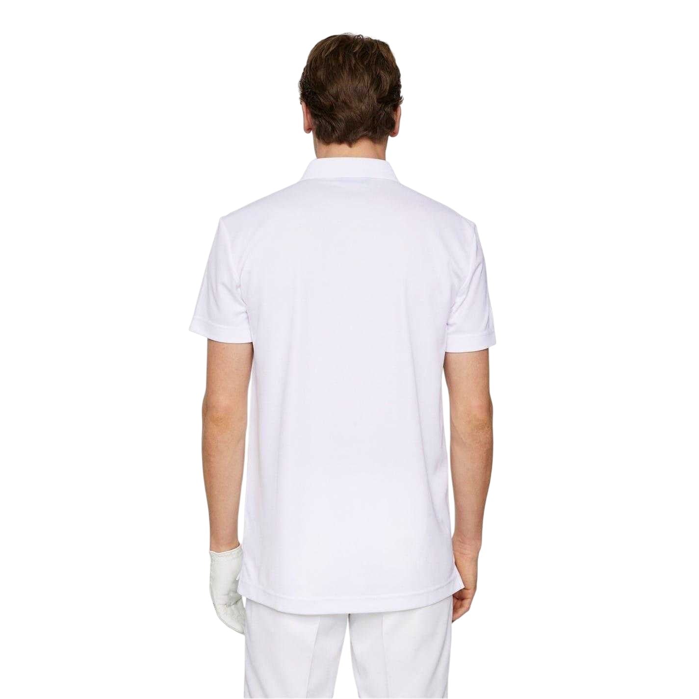 White - Back - J.Lindeberg Mens Bridge Bridge Regular Polo Shirt