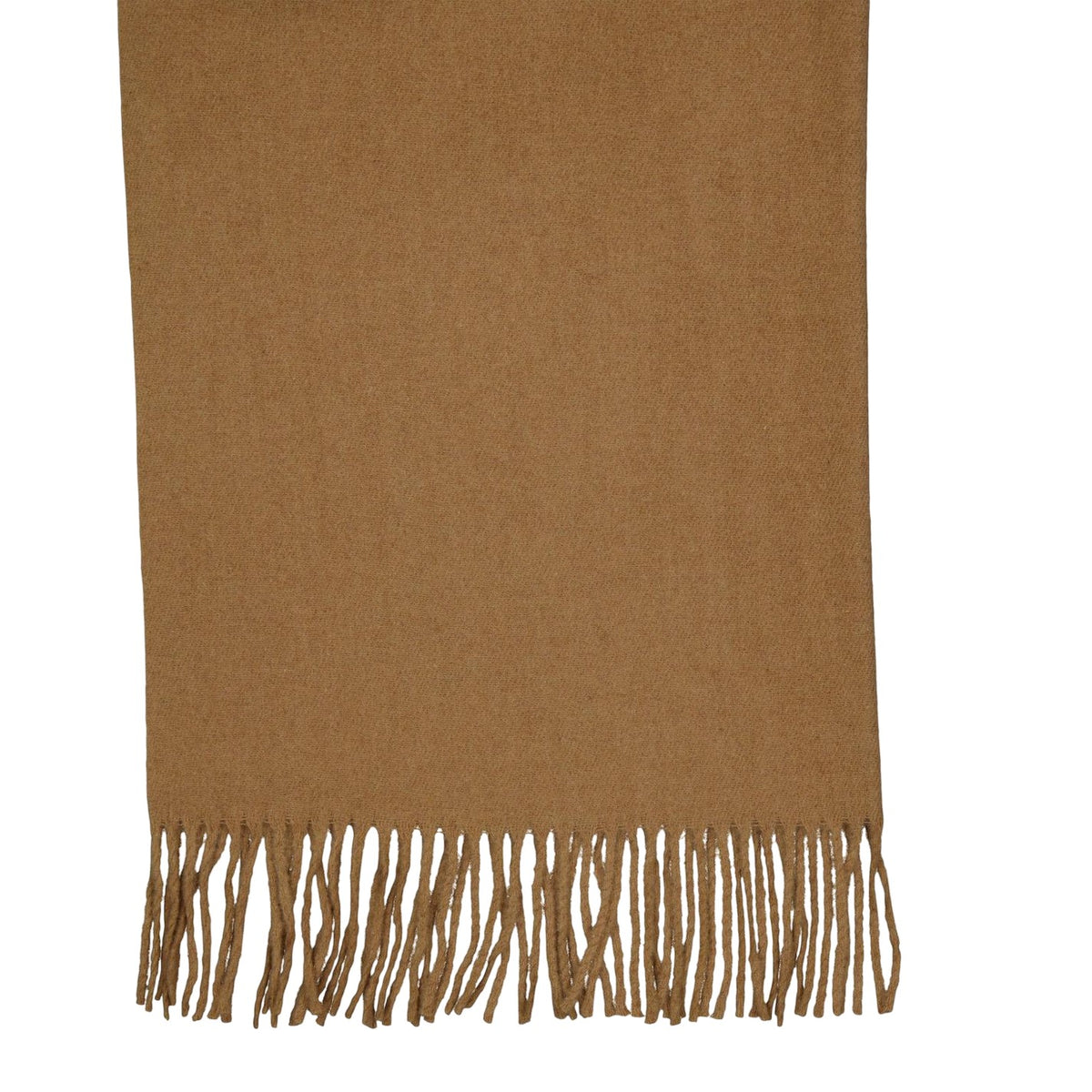 Mink - Back - Pieces Solid Fringed Scarf