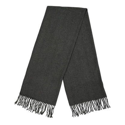Dark Grey Melange - Front - Pieces Solid Fringed Scarf
