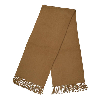 Mink - Front - Pieces Solid Fringed Scarf