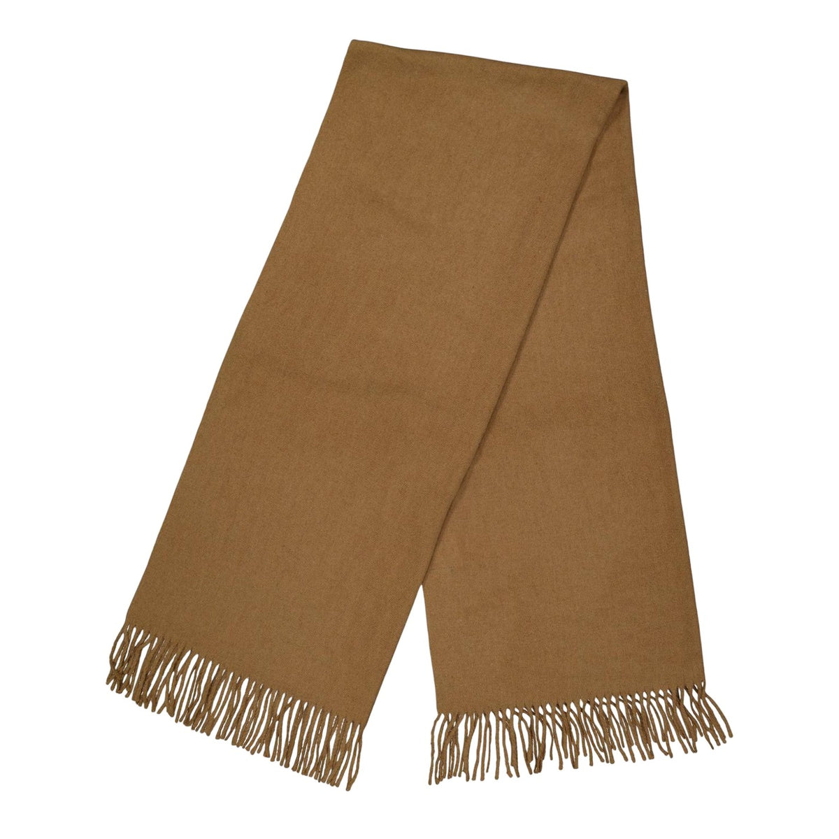 Mink - Front - Pieces Solid Fringed Scarf