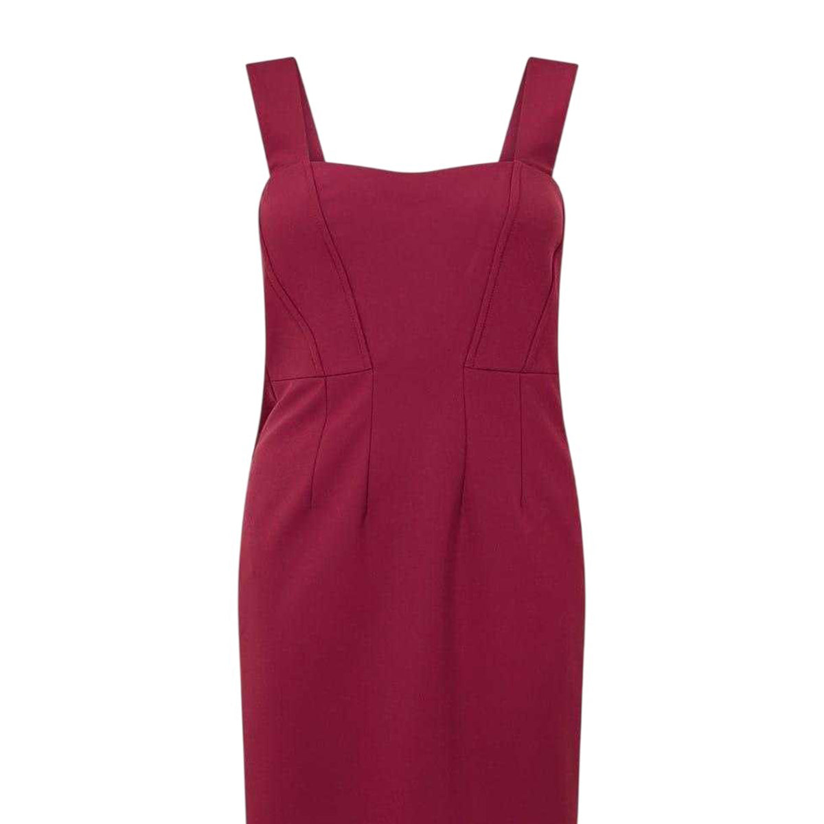 Dark Red - Side - Boss Womens-Ladies Dizena Sweetheart Midi Dress