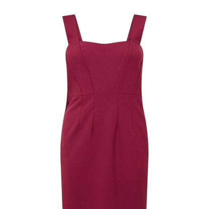 Dark Red - Side - Boss Womens-Ladies Dizena Sweetheart Midi Dress