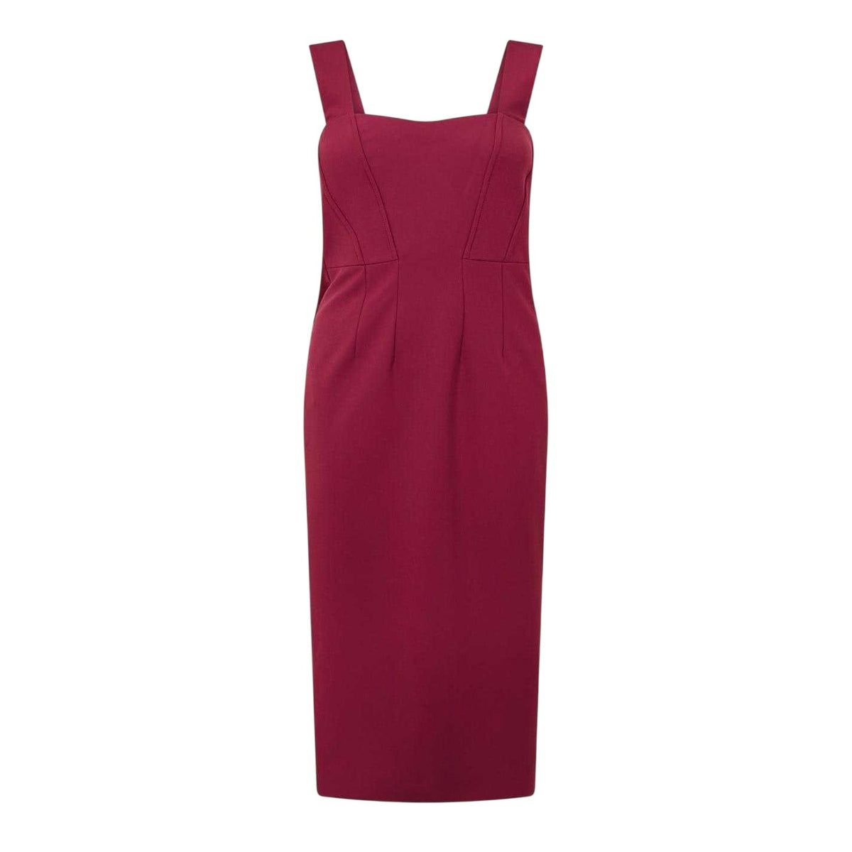 Dark Red - Front - Boss Womens-Ladies Dizena Sweetheart Midi Dress