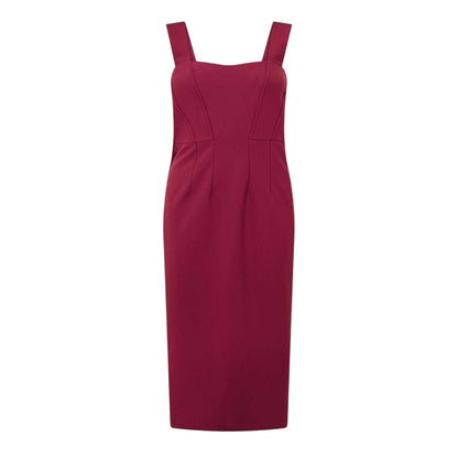 Dark Red - Front - Boss Womens-Ladies Dizena Sweetheart Midi Dress