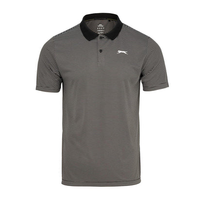 Black - Front - Slazenger Mens Micro-Stripe Golf Polo Shirt