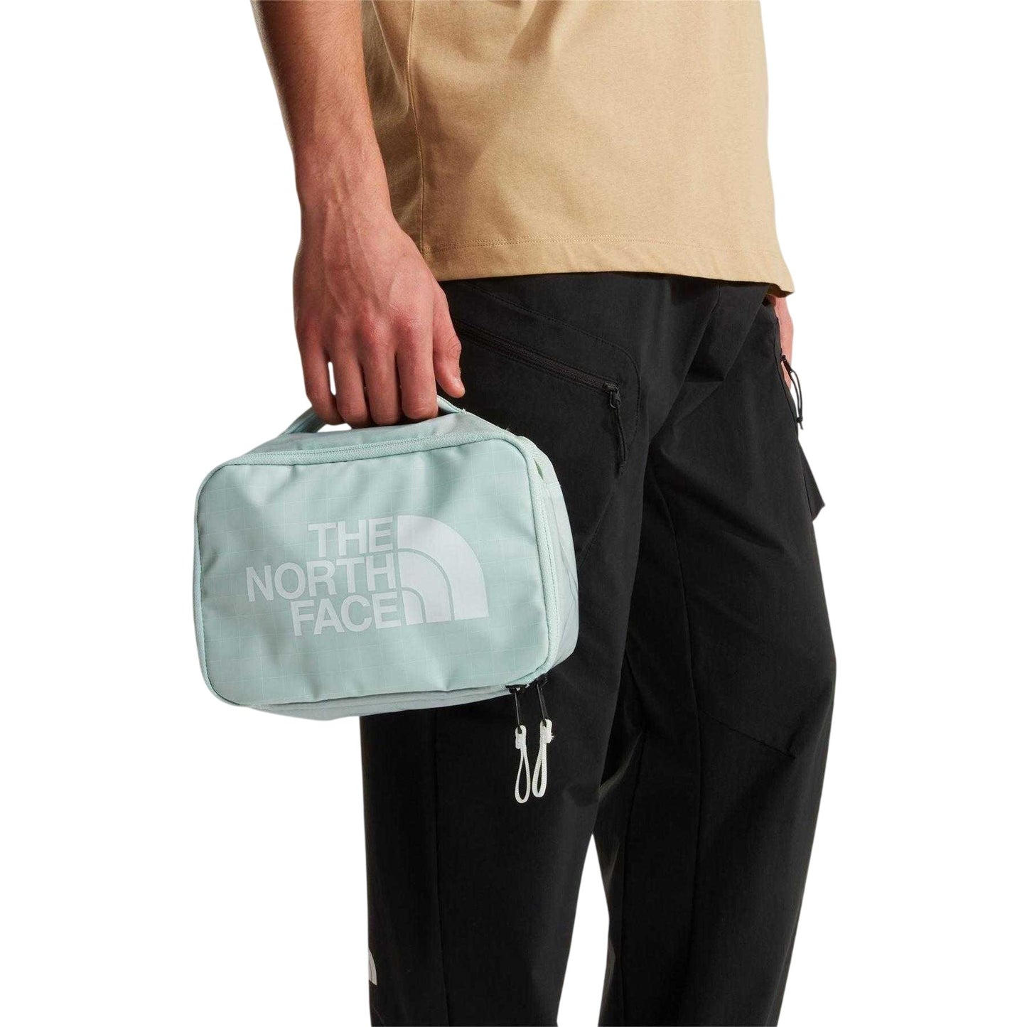 Pastel Blue - Side - The North Face Base Camp Voyager Logo Travel Toiletry Bag