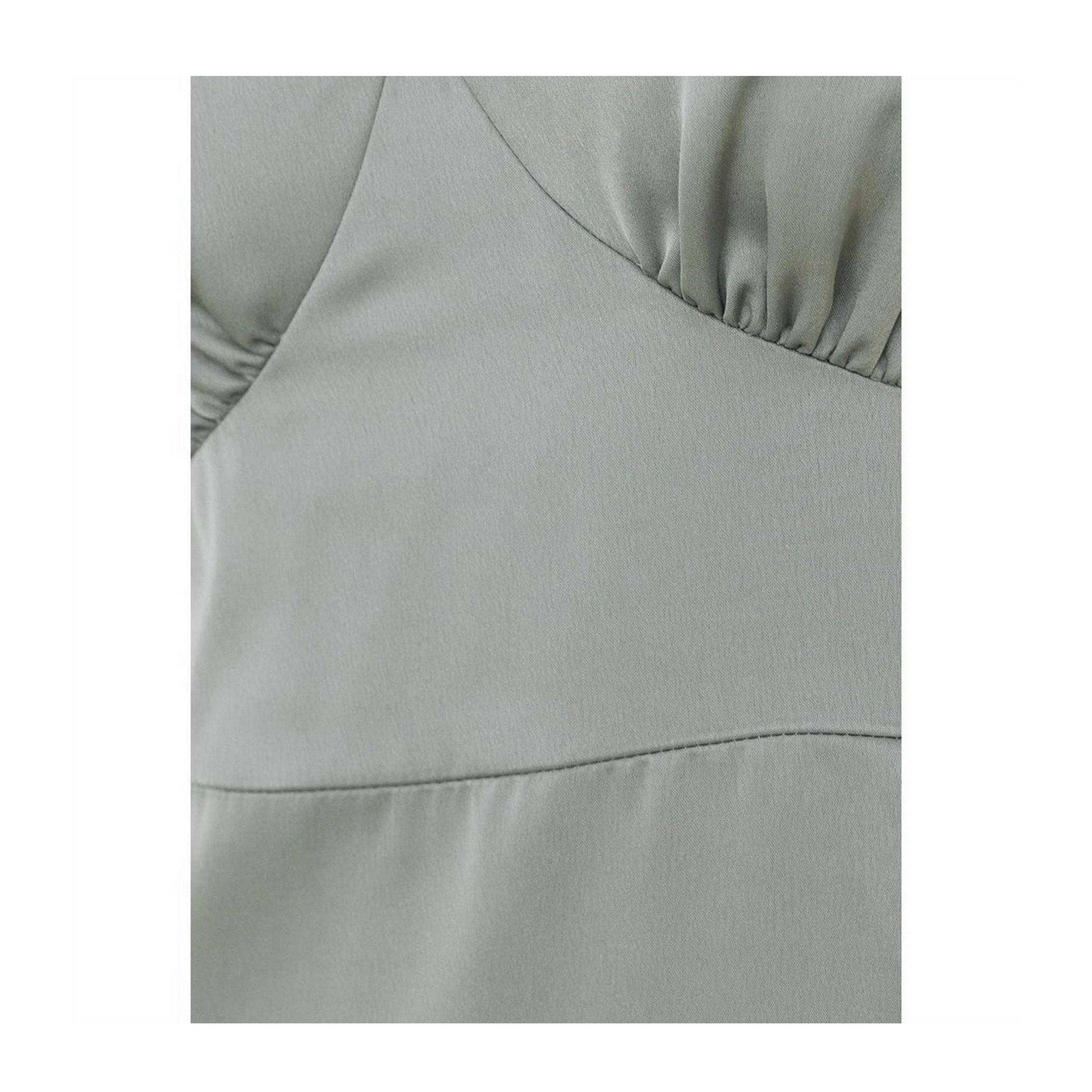 Sage Green - Pack Shot - Maya Deluxe Womens-Ladies Satin Angel Sleeve Bridesmaid Maxi Dress