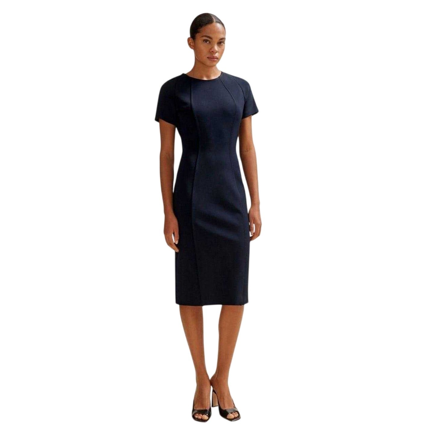 Dark Blue - Pack Shot - Boss Womens-Ladies Dukeva Wrap Dress