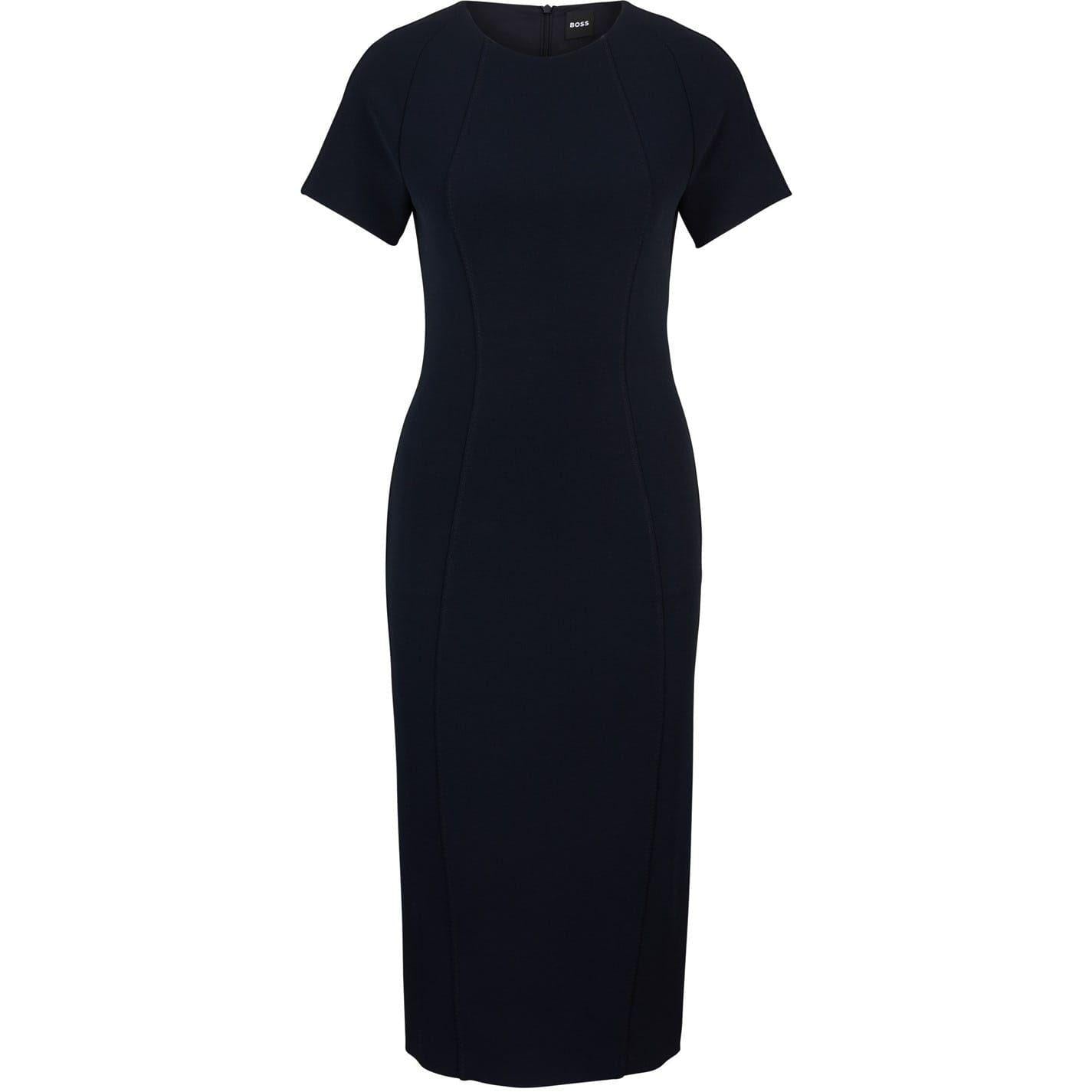 Dark Blue - Front - Boss Womens-Ladies Dukeva Wrap Dress