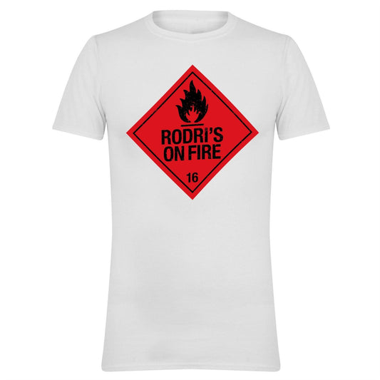 White - Front - AWD Mens Rodris On Fire T-Shirt