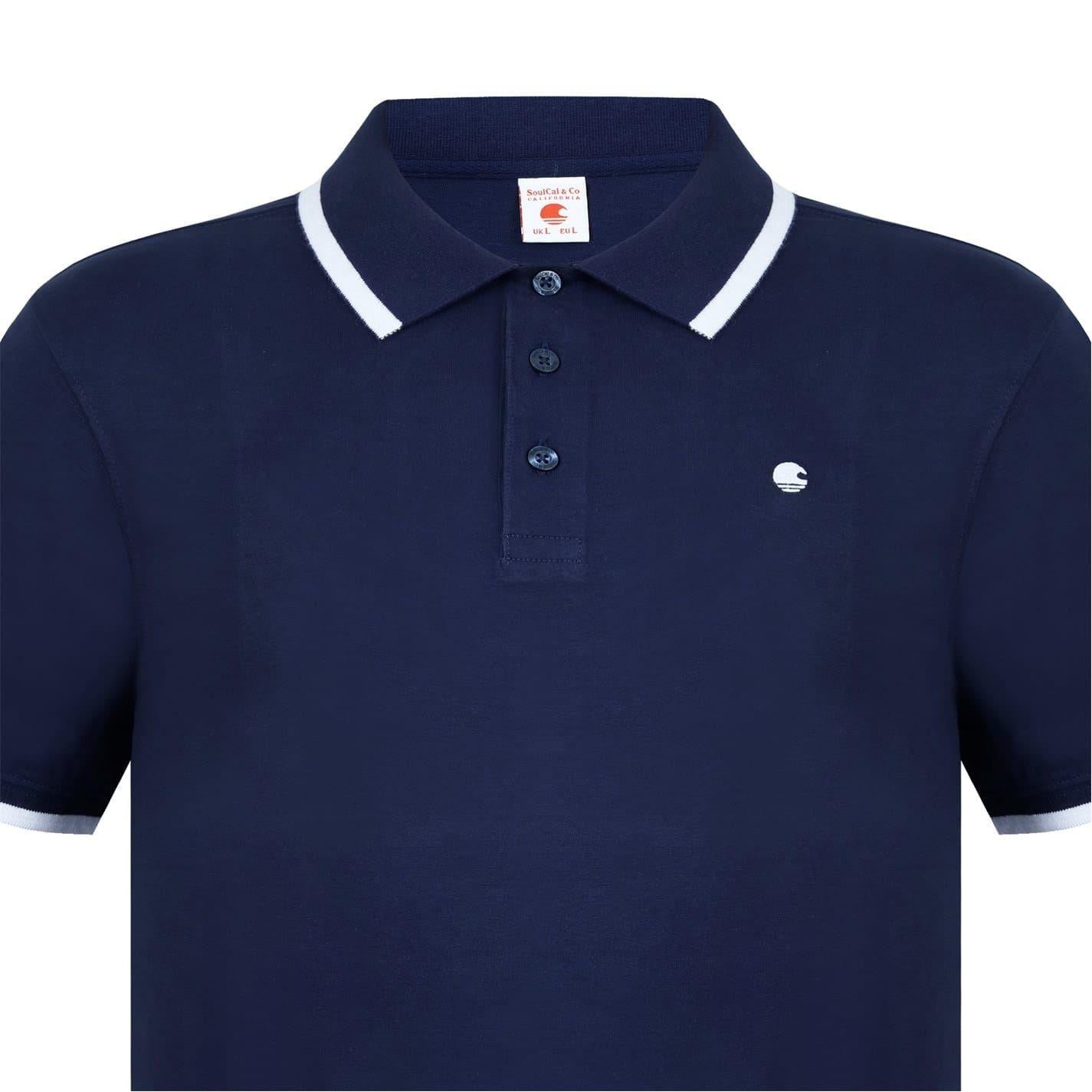 Navy - Pack Shot - SoulCal Mens Signature Polo Shirt