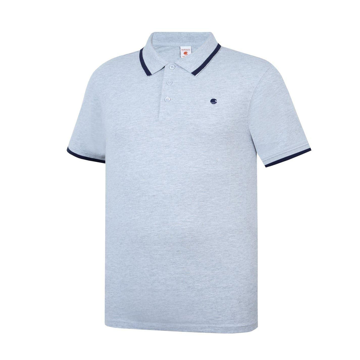 Grey Marl - Side - SoulCal Mens Signature Polo Shirt