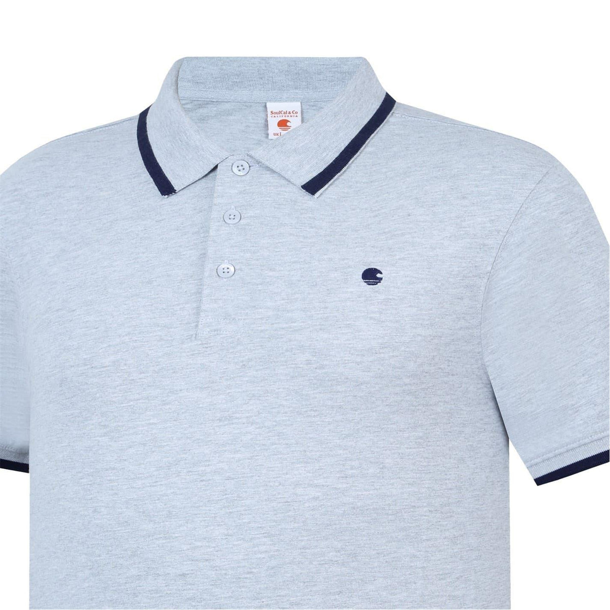 Grey Marl - Pack Shot - SoulCal Mens Signature Polo Shirt