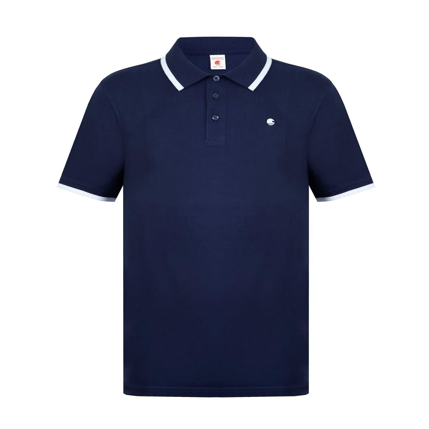 Navy - Front - SoulCal Mens Signature Polo Shirt