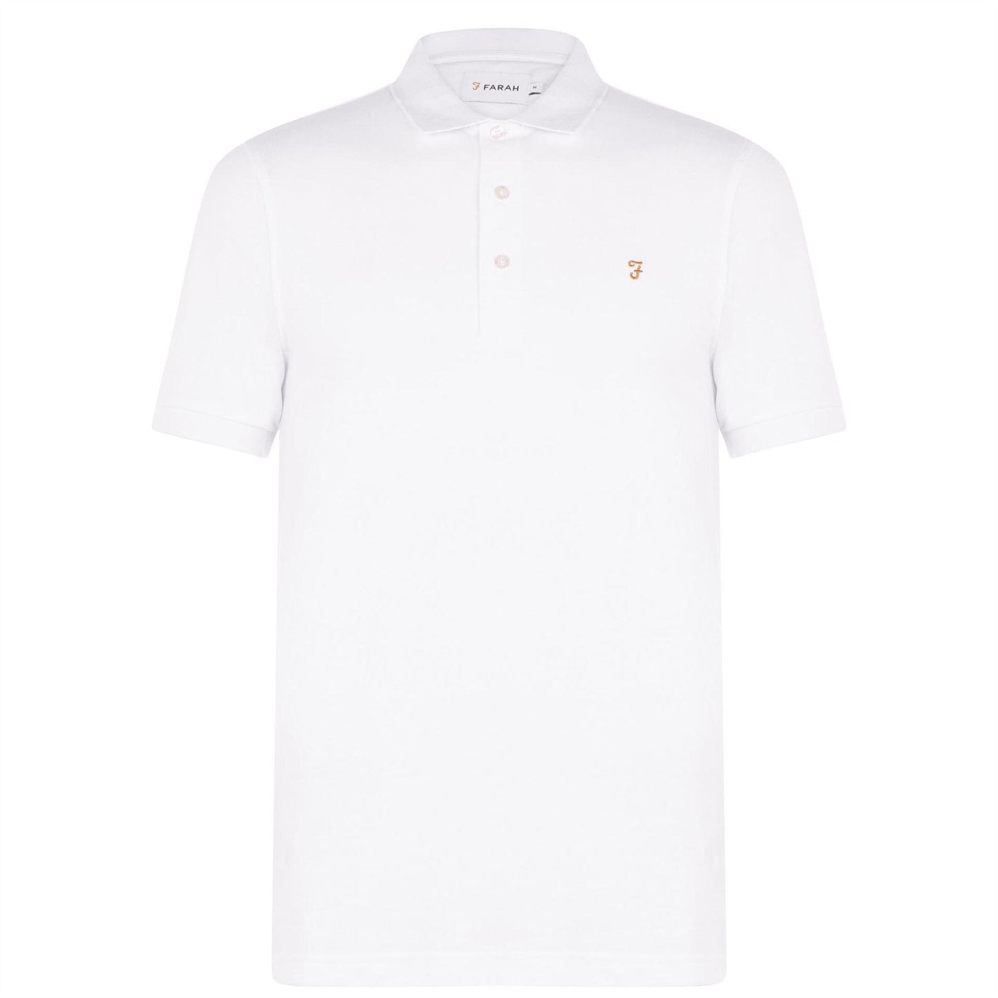 White - Front - Farah Mens Cotton Short-Sleeved Polo Shirt
