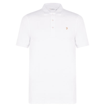 White - Front - Farah Mens Cotton Short-Sleeved Polo Shirt