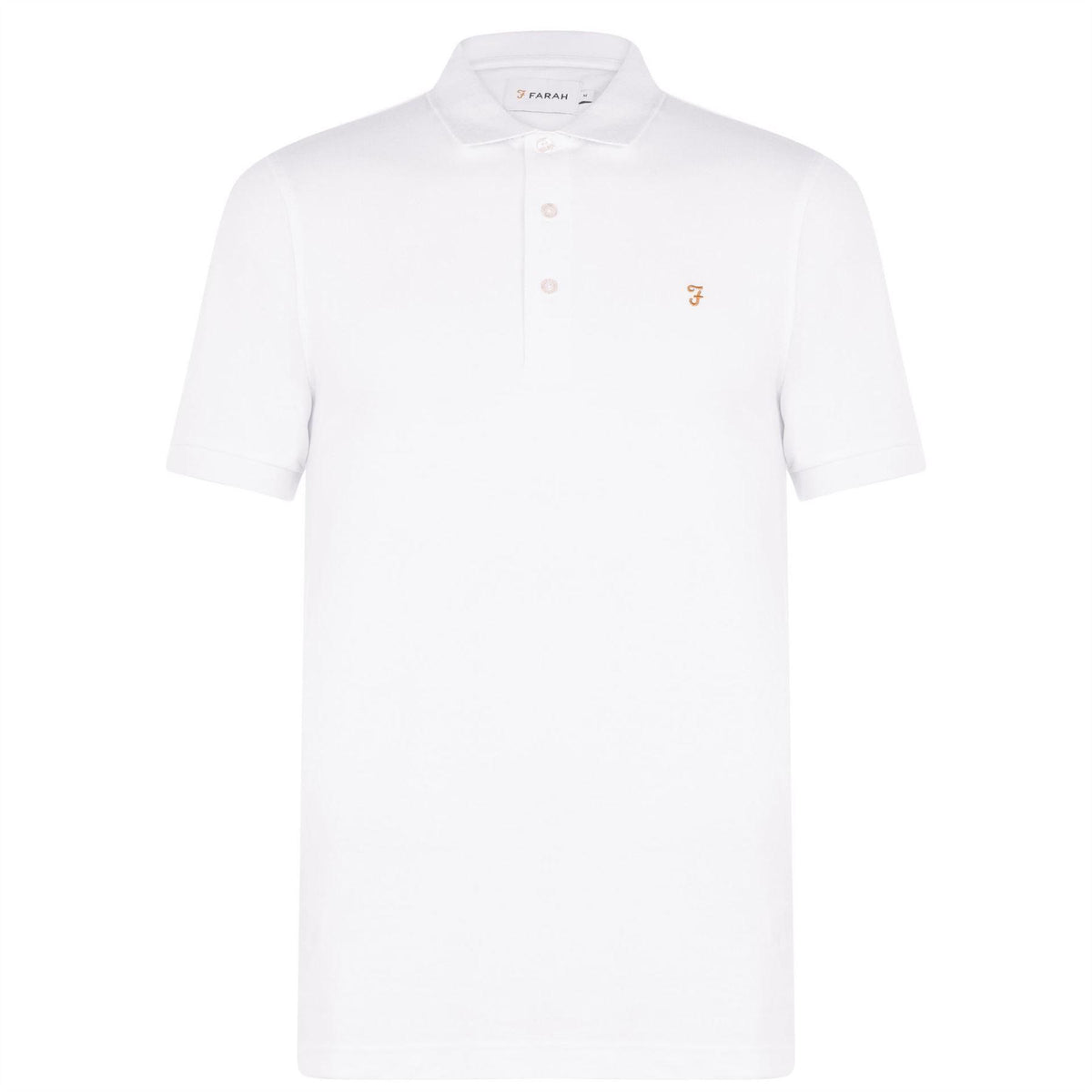 White - Front - Farah Mens Cotton Short-Sleeved Polo Shirt
