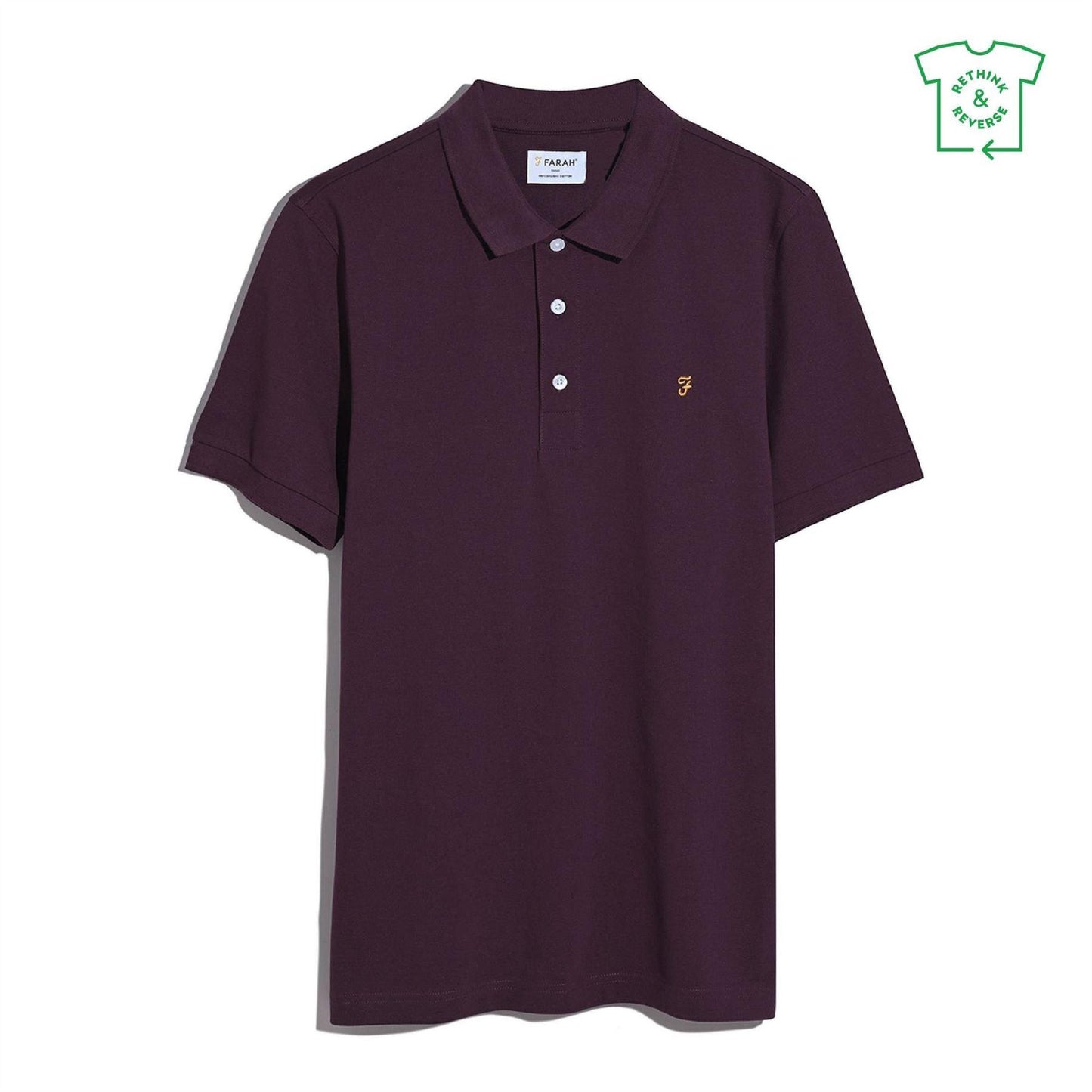 Burgundy - Front - Farah Mens Cotton Short-Sleeved Polo Shirt