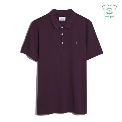 Burgundy - Front - Farah Mens Cotton Short-Sleeved Polo Shirt