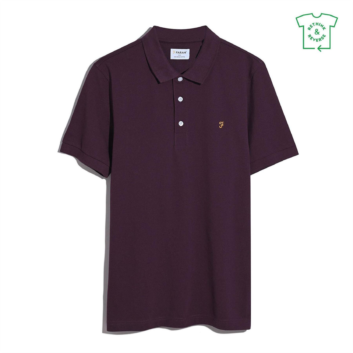 Burgundy - Front - Farah Mens Cotton Short-Sleeved Polo Shirt