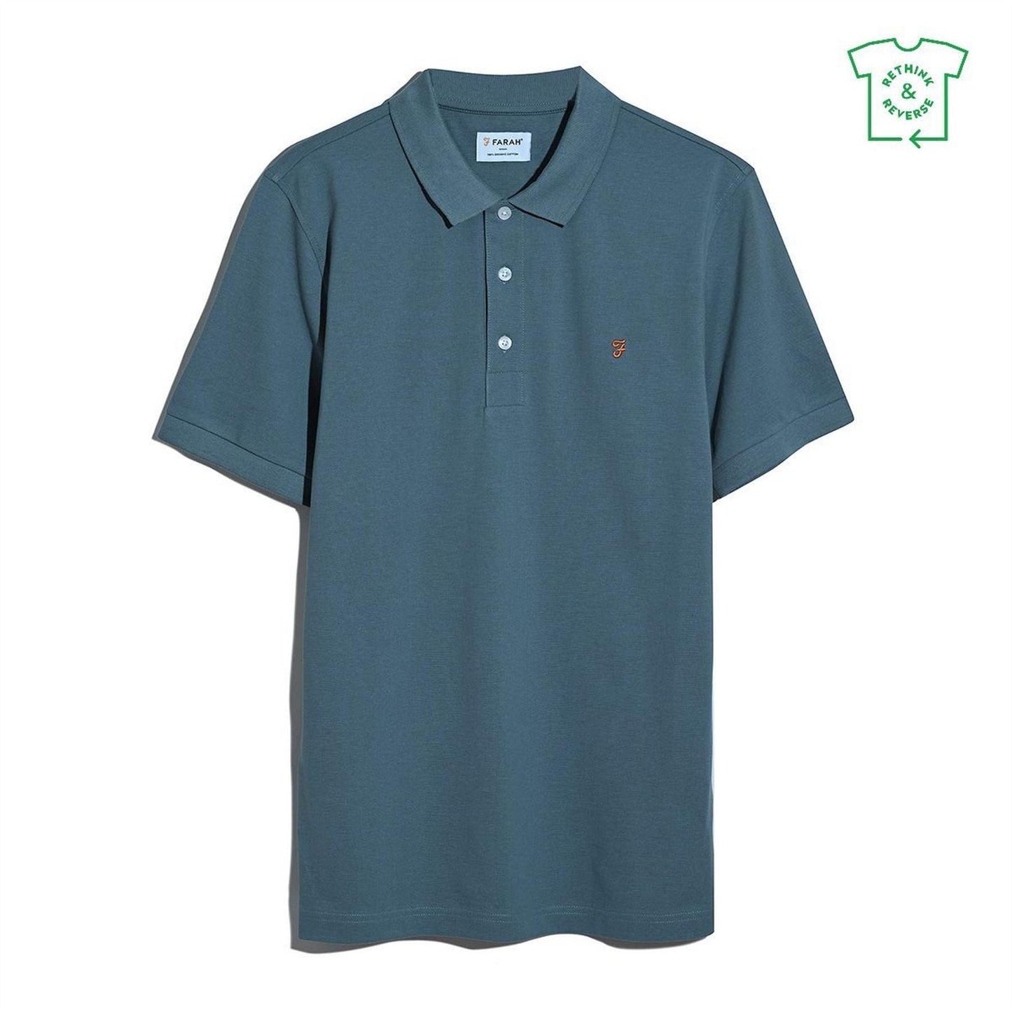 Chalk Blue - Front - Farah Mens Cotton Short-Sleeved Polo Shirt