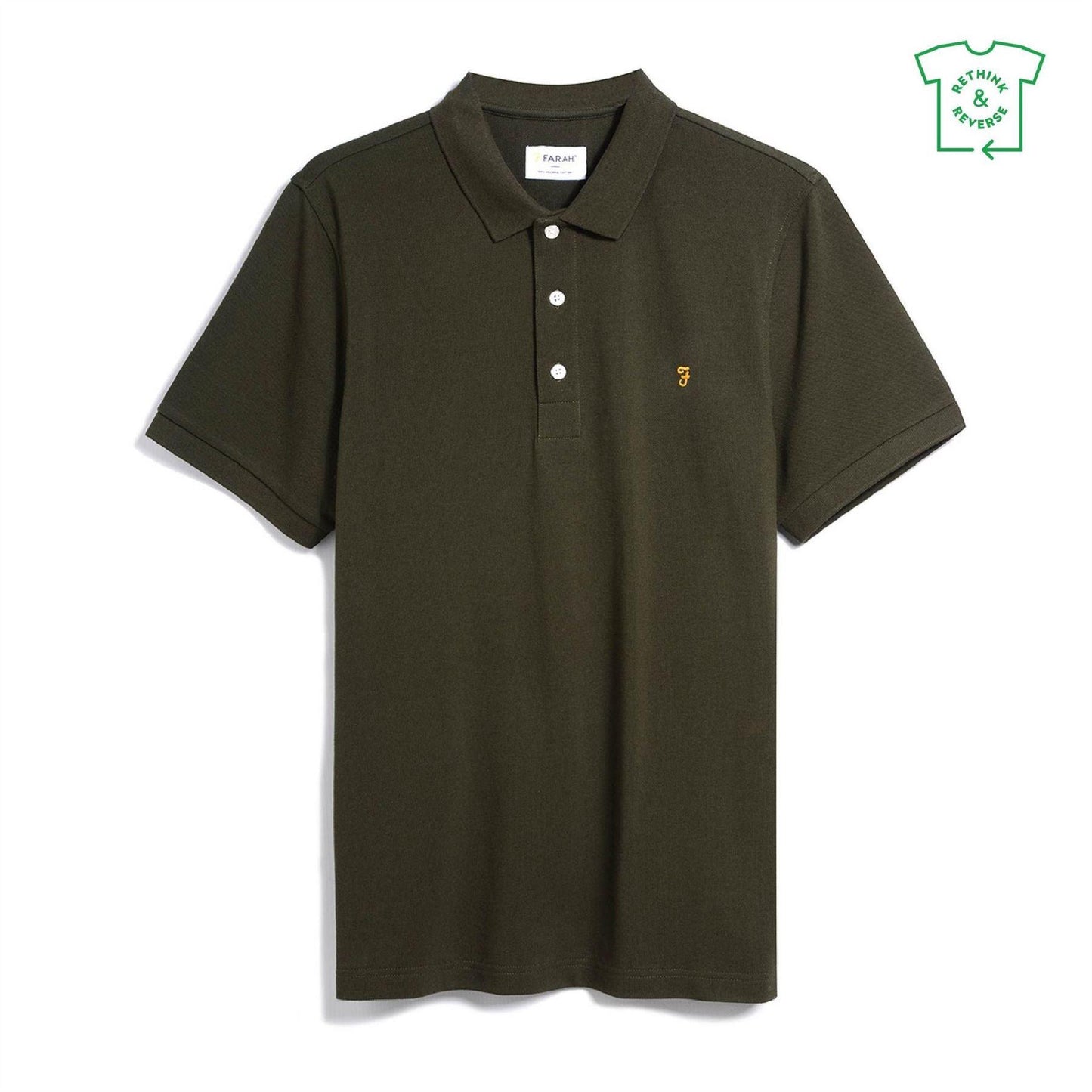 Evergreen - Front - Farah Mens Cotton Short-Sleeved Polo Shirt