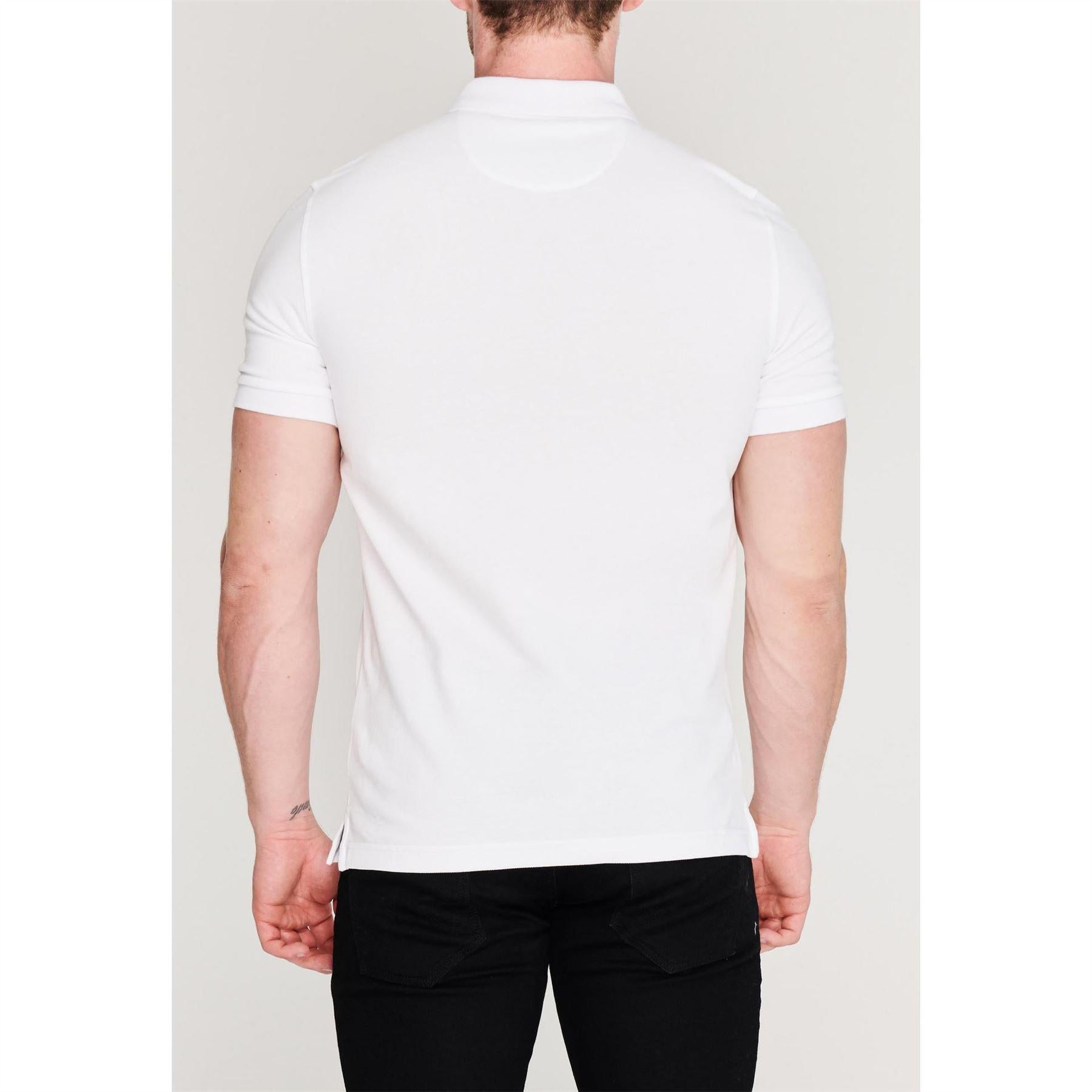 White - Lifestyle - Farah Mens Cotton Short-Sleeved Polo Shirt