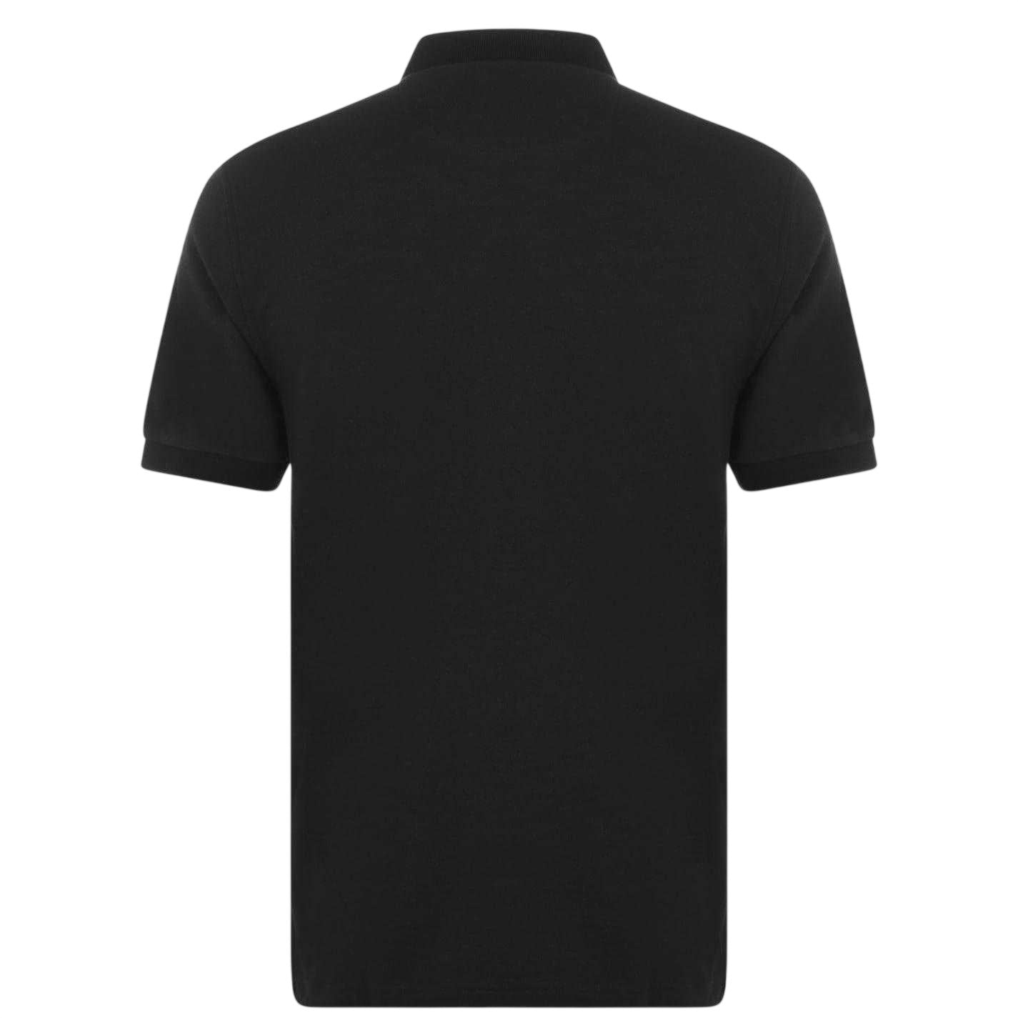 Black - Back - Farah Mens Cotton Short-Sleeved Polo Shirt