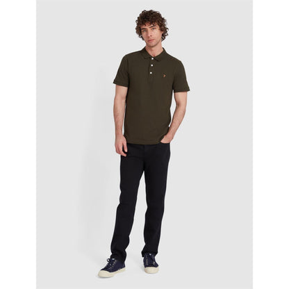 Evergreen - Back - Farah Mens Cotton Short-Sleeved Polo Shirt