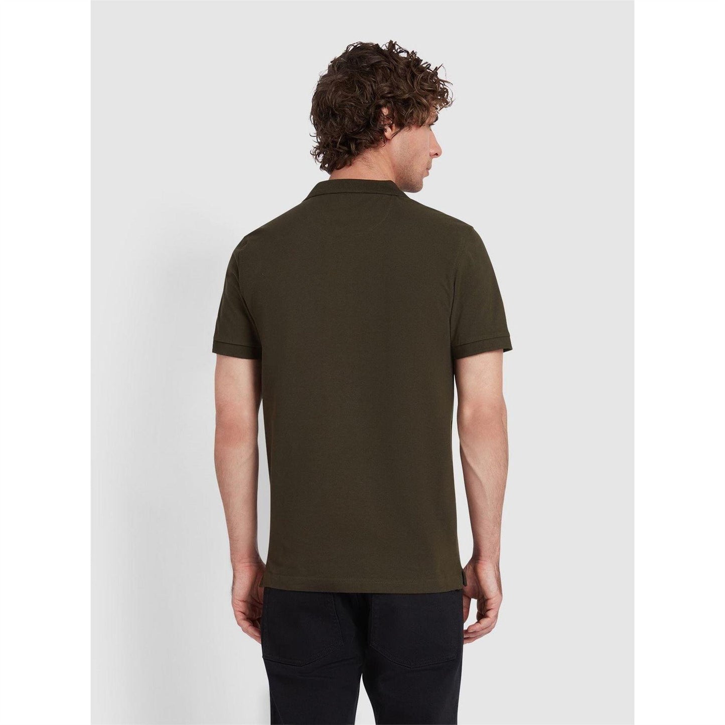 Evergreen - Side - Farah Mens Cotton Short-Sleeved Polo Shirt