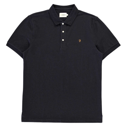 True Navy - Front - Farah Mens Cotton Short-Sleeved Polo Shirt
