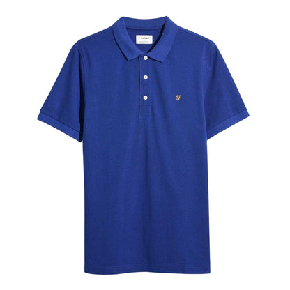 Blue - Front - Farah Mens Cotton Short-Sleeved Polo Shirt
