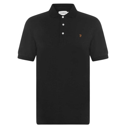 Black - Front - Farah Mens Cotton Short-Sleeved Polo Shirt