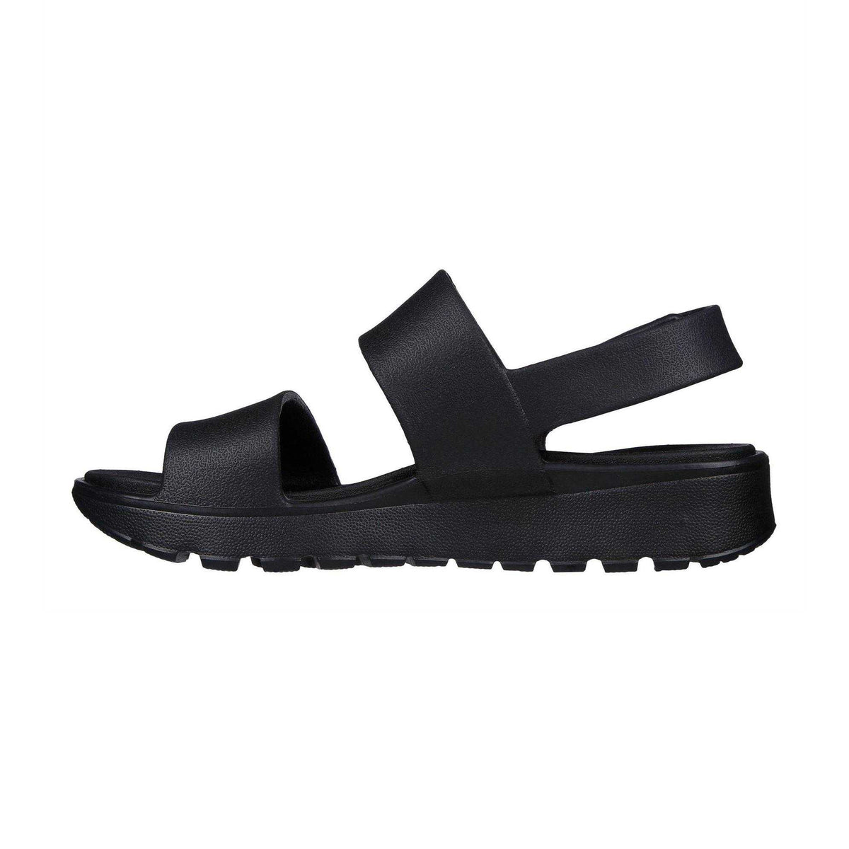 Black - Back - Skechers Womens-Ladies Arch Fit Flat Sandals