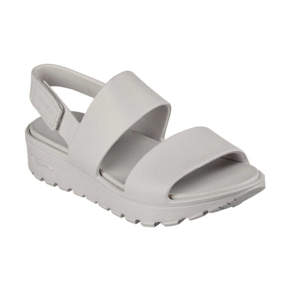 Natural - Front - Skechers Womens-Ladies Arch Fit Flat Sandals