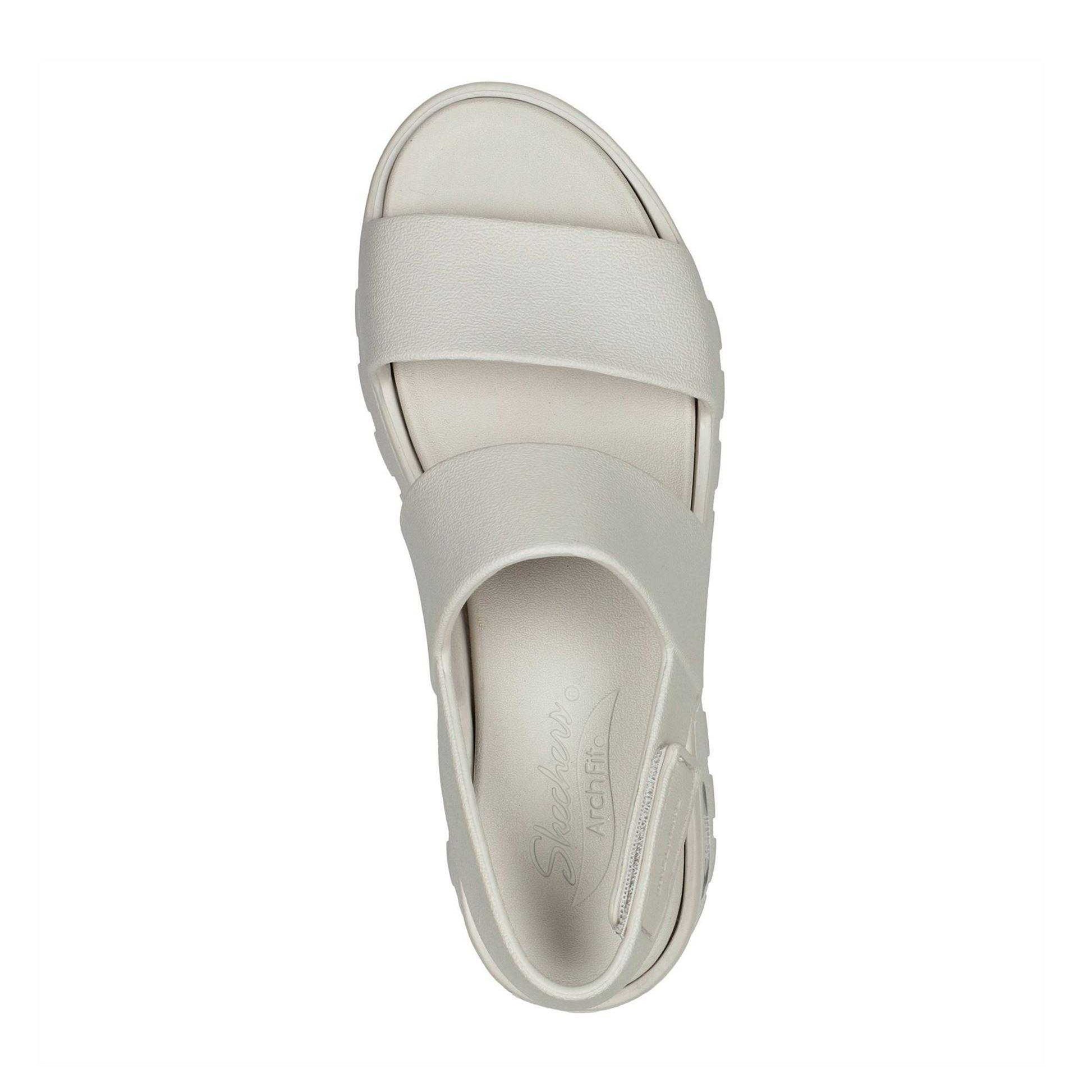 Natural - Back - Skechers Womens-Ladies Arch Fit Flat Sandals